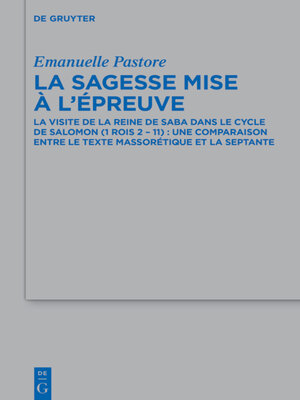 cover image of La sagesse mise à l'épreuve
